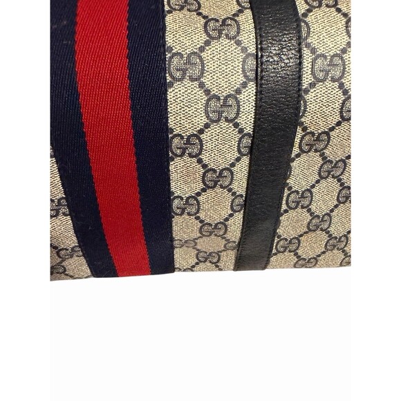 Authentic Vintage GUCCI Navy Boston - GG Monogram Bag - Picture 10 of 16